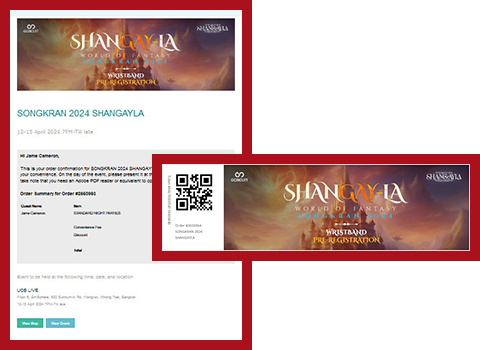 Sample received email with ticket QR code
